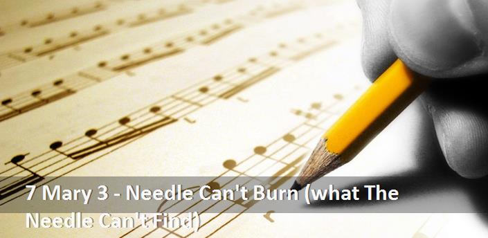 7 Mary 3 - Needle Can't Burn (what The Needle Can't Find) Şarkı Sözleri